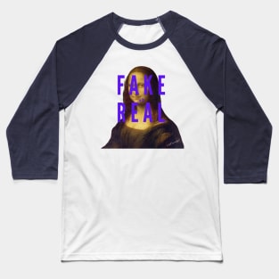 Mona Lisa "Fake or Real" Baseball T-Shirt